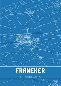 Blaupause | Karte | Franeker (Fryslan) von Rezona