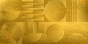 Abstracte geometrische vormen in goud. Retro geometrie nr. 3 van Dina Dankers