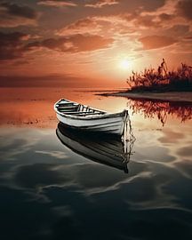 Boot im Herbst auf dem See