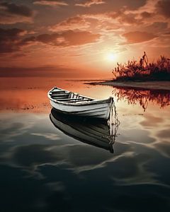 Boot im Herbst auf dem See
