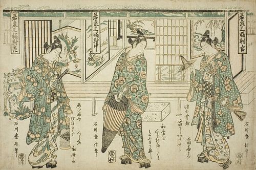 Ishikawa Toyonobu - Young Men of Fashion - A Set of Three