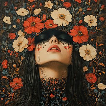 Bloemenveld | Bloemen Vrouw van Blikvanger Schilderijen