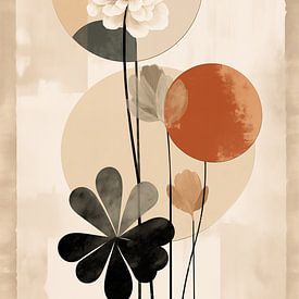 Floral Circles: Earthy Shades by Lisa Maria Digital Art