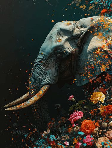 Floral Symphony of the Savannah | Elephant