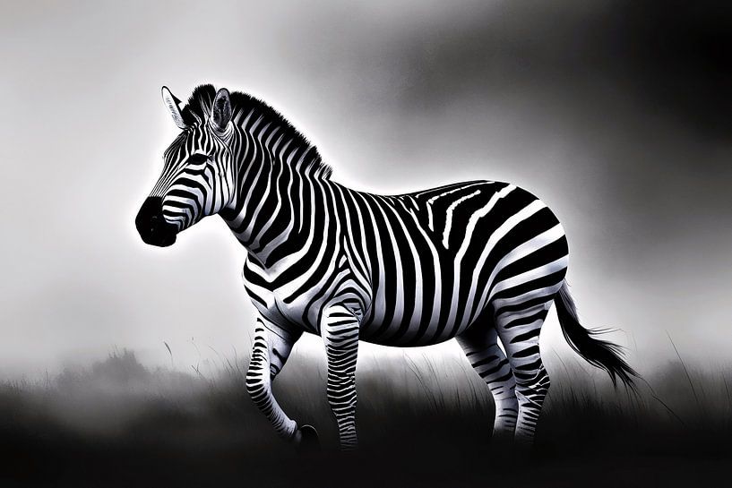Zebra in a foggy environment by Art & Soul Creations