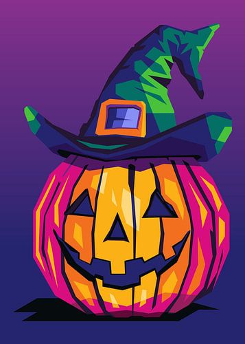 Kürbis Monster Lächelnde Charakter Pop Art Portrait