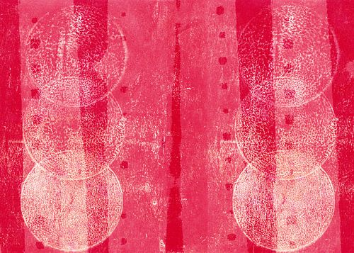 Moderne abstracte kunst. Vormen in rood en roze.