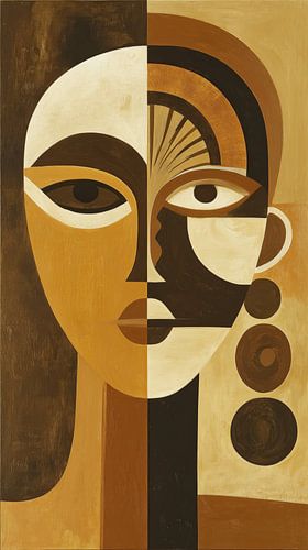 Afrikaanse vrouw abstract kubisme minimalisme