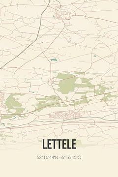 Vintage landkaart van Lettele (Overijssel) van MijnStadsPoster