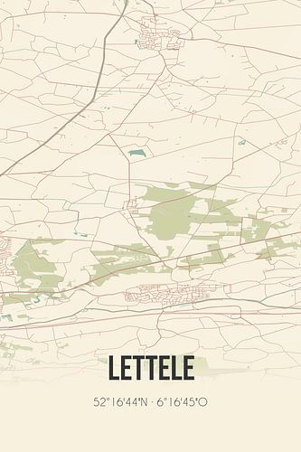 Vintage landkaart van Lettele (Overijssel)