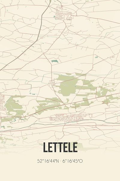 Vintage map of Lettele (Overijssel) by Prints of Place