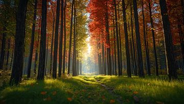 Farbenprächtiger Spätsommerwald von Bo Valentino