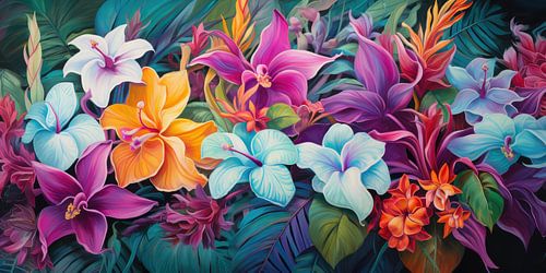 Tropical flowers background