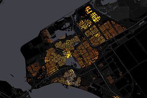 Kaart van Almere abstract van Maps Are Art