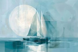 Geometric Sailing - Modern sailboat artwork for sailing enthusiasts by Poster Art Shop