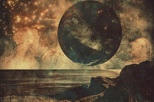 Gouden Kosmische Gloed Boven Zee