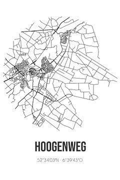 Hoogenweg (Overijssel) | Carte | Noir et blanc sur Rezona