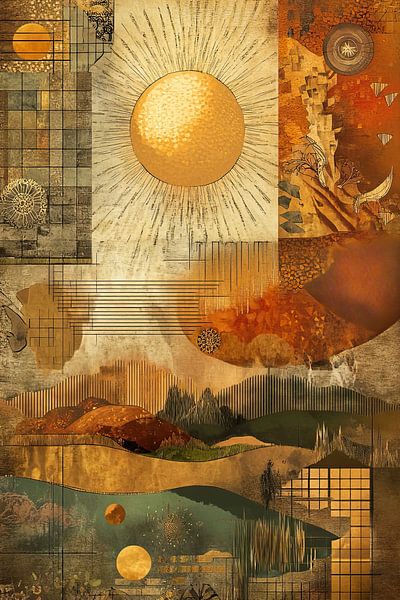 Zen Kunstwerk | Beige Zen von Zen und Mehr