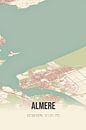 Retro map of Almere, Flevoland. by Prints of Place thumbnail