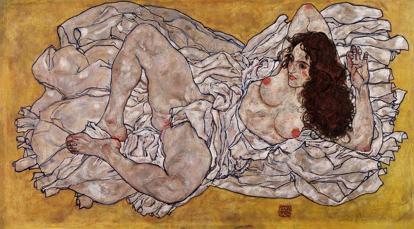 Liegender Frau, Egon Schiele von 1000 Schilderijen
