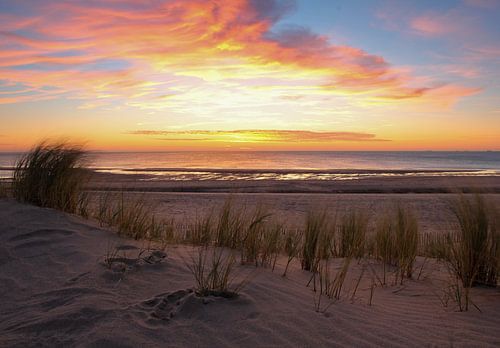 Zonsondergang op het strand