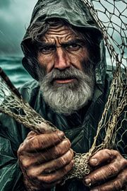 Fishermen in a storm by Poster Art Shop