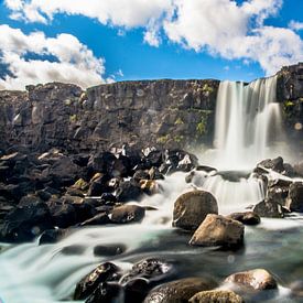 Oxararfoss waterval IJsland van Pureframed Photos