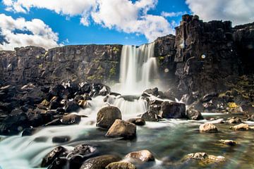 Oxararfoss waterval IJsland van Pureframed Photos