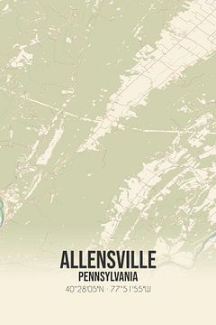 Alte Karte von Allensville (Pennsylvania), USA. von Rezona