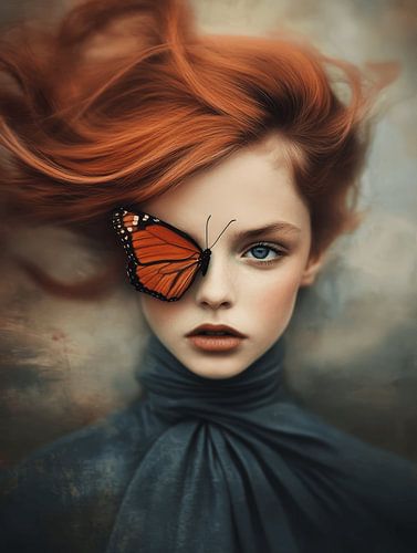 Het meisje met het rode haar en de vlinder