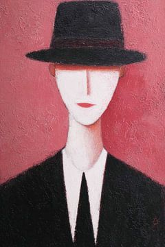 Frau mit Hut im Kostüm von Franka Poulain