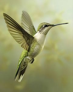 Flying hummingbird by But First Framing