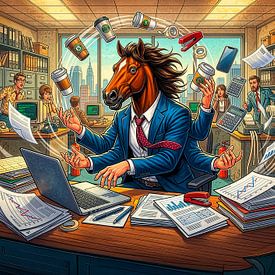 Das Büro-Pferd im Chaos von ArtMomente