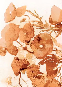 Bloemen Botanie in warme kleuren van Mad Dog Art