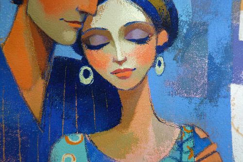 Amsterdam | Woman with a Relaxed Expression by Abstract Painting