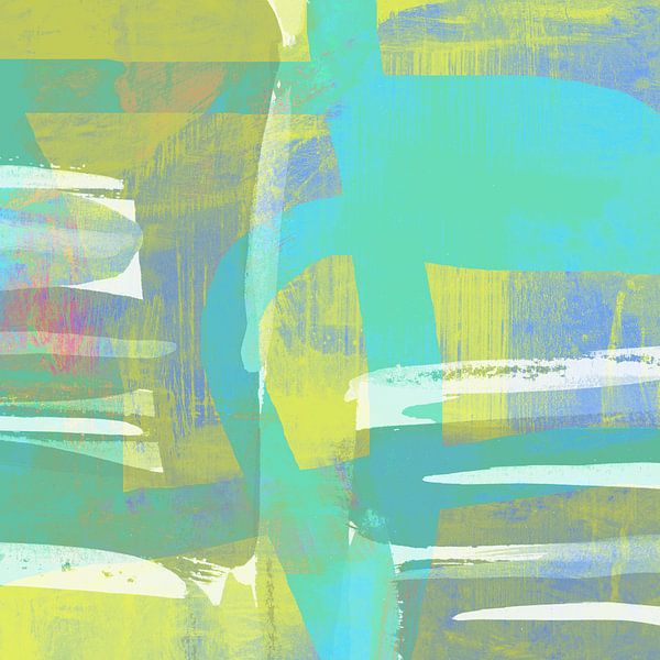 Reduction of shapes 22 Turquoise Yellow by Claudia Gründler