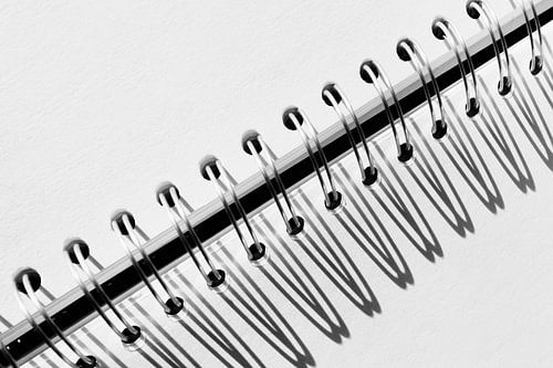 Abstract detail of the ring in a binder.