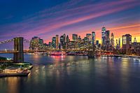 Coucher de soleil à Manhattan, New York, États-Unis