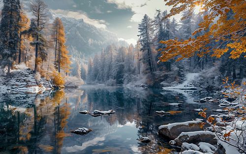 Sunrise over an icy landscape