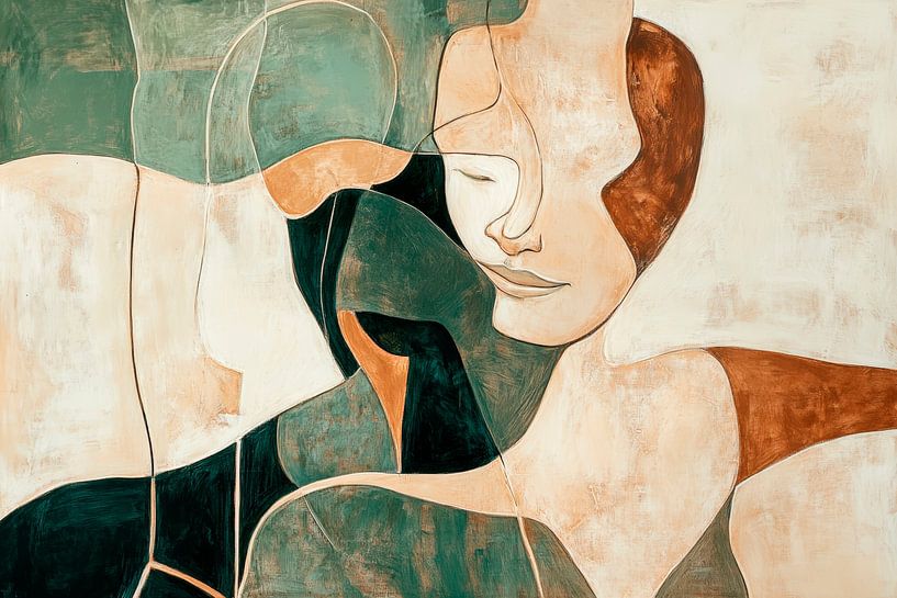 Gesichtszüge in sanften Erdtönen von Poster Art Shop