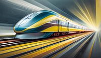 Hogesnelheidstrein op volle snelheid