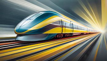 Hogesnelheidstrein op volle snelheid