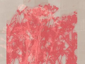 Blumen in Rot auf Taupe