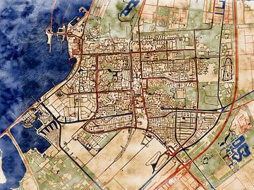 Kaart van Lelystad in de stijl 'Serene Summer' van Maporia
