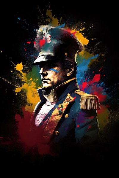 Napoleon Bonaparte Dramatic Pose in Vivid Colours by Art & Soul Creations