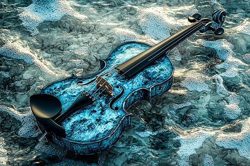 Violon sur l'eau surréaliste