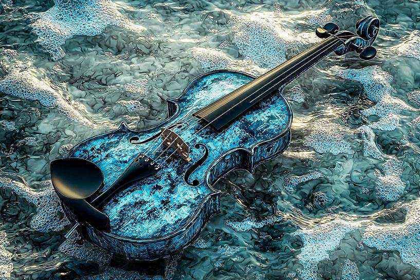 Geige auf surrealem Wasser von Art & Soul Creations