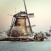 Les moulins à vent de Kinderdijk en hiver sur Frans Lemmens