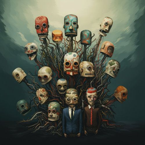 Hoofden abstract en bizarre