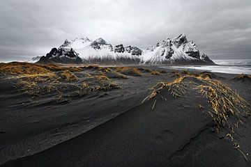 Bergketen voor zwarte zandduinen van Ralf Lehmann